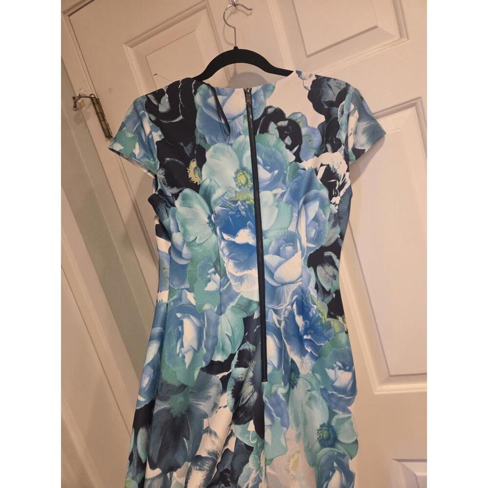 Vince camuto sz 6 Floral Print Cap Sleeve Midi Dress - Picture 7 of 11